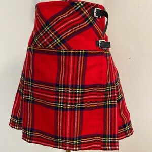 Red Plaid Mini Skirt
